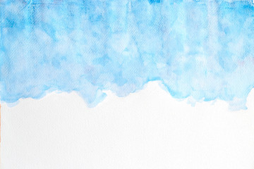 Blue watercolor background ,Abstract hand drawn watercolor brush illustration, grunge style. to design and decor backgrounds, banners, Blue color brush paint for wallpaper