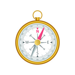 Fototapeta na wymiar Magnetic compass vector illustration isolated on white background.