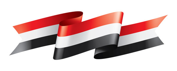 Yemeni flag, vector illustration on a white background.