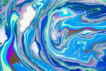 Fototapeta na wymiar Beautiful abstract painting is a painting technique Ebru .Turkish Ebru style on the water with acrylic paints wring wave.Stylish combination of luxury.Contemporary art marble liquid texture 