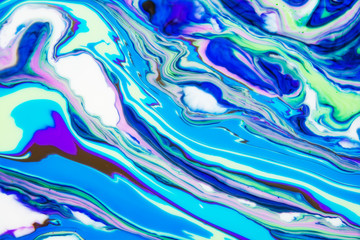 Fototapeta premium Beautiful abstract painting is a painting technique Ebru .Turkish Ebru style on the water with acrylic paints wring wave.Stylish combination of luxury.Contemporary art marble liquid texture 