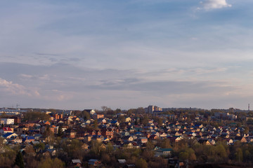 Private houses of the South-Western district of Cheboksary,taken from a height of the district rainbow