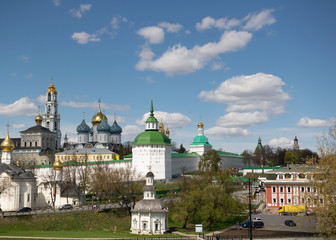 Fototapeta na wymiar Architectural Ensemble of the Trinity Sergius Lavra in Sergiev Posad. Russia. May 04, 2019