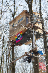 Hambacher Forst - Baumhaus im Winter