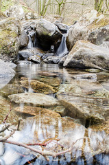 Stream of Water Flowing through Rocks