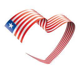 Liberia flag, vector illustration on a white background.