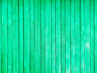 Wooden boards painted on the wall in green