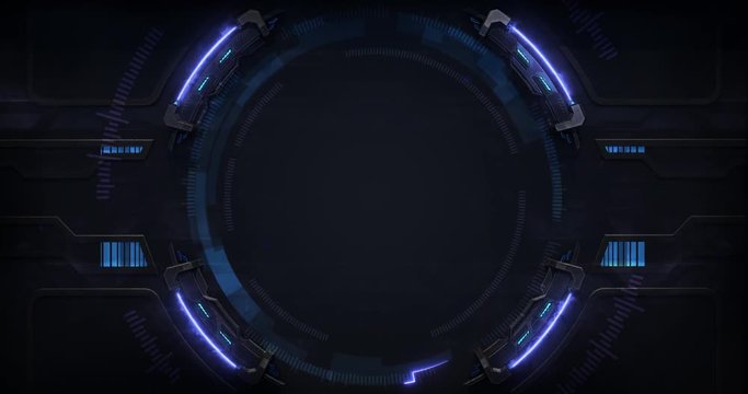 Technological and artificial intelligence industrial circle copy space background, animation of online electronic marketing