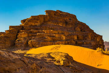 Landscapes Wadi Rum Desert in Jordan sand stone