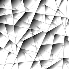 Exclusive light mosaic monochrome pattern of chaotic black and white fragments of glass, metal and ice floes.