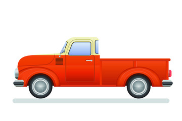 Fototapeta na wymiar Vintage pickup truck vector illustration isolated on white background
