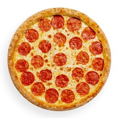 Italian pizza isolated on white background