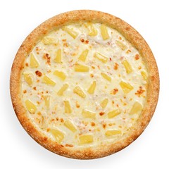 Italian pizza isolated on white background
