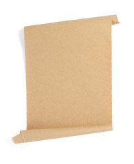 curved or scrolled paper isolated at whit