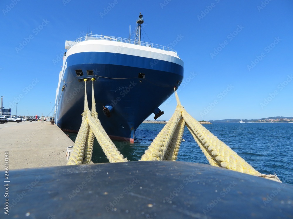 Wall mural mooring port where are parked boats to refuel and repair