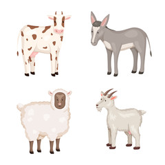 Isolated object of farm and food logo. Collection of farm and countryside vector icon for stock.