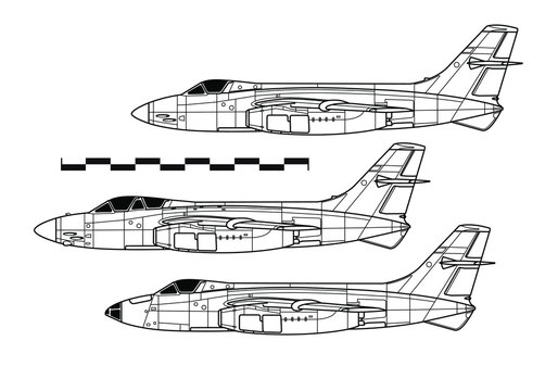 Sud Aviation SO-4050 Vautour II. Outline drawing
