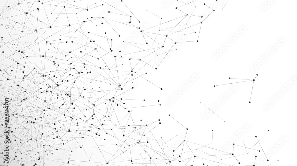 Poster abstract particle background. mess network plexus. atomic and molecular pattern. nodes connected in 