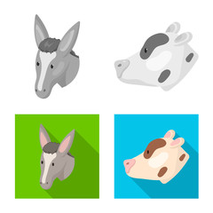 Vector design of agriculture and breeding symbol. Collection of agriculture and organic  stock vector illustration.