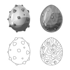 Isolated object of animal and prehistoric sign. Set of animal and cute  stock vector illustration.