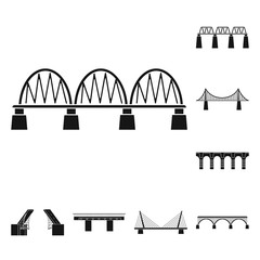 Vector design of construct and side symbol. Set of construct and bridge stock symbol for web.