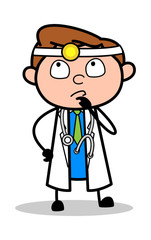 Reminding - Professional Cartoon Doctor Vector Illustration