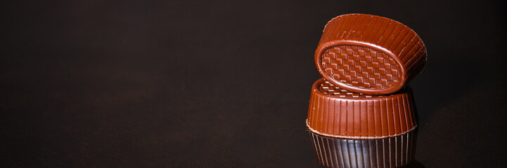 candies chocolate sweets dessert (assortment). food background. top view