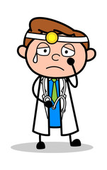 Emotional Expression - Professional Cartoon Doctor Vector Illustration
