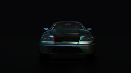 Obraz na płótnie Canvas Modern sedan car on the dark background