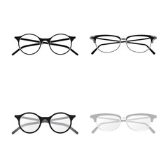 Isolated object of glasses and frame symbol. Collection of glasses and accessory stock symbol for web.