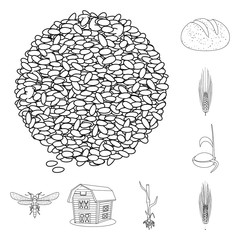 Vector illustration of agriculture and farming logo. Collection of agriculture and plant  stock symbol for web.