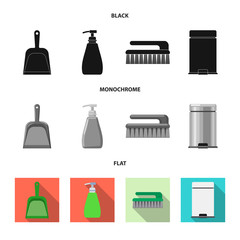 Vector illustration of cleaning and service sign. Set of cleaning and household stock vector illustration.