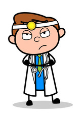 Disappointed - Professional Cartoon Doctor Vector Illustration