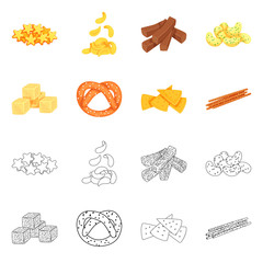 Vector design of Oktoberfest and bar symbol. Collection of Oktoberfest and cooking stock vector illustration.