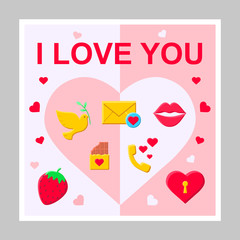 I love you social media posts mockup