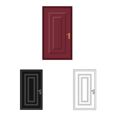 Isolated object of door and front symbol. Collection of door and wooden vector icon for stock.