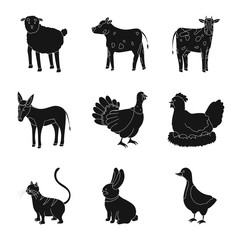 Vector illustration of ranch  and organic  logo. Set of ranch  and food stock symbol for web.