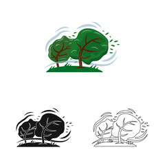 Vector design of natural and disaster sign. Collection of natural and risk vector icon for stock.