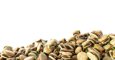 Infinite hamburger background, original 3d rendering