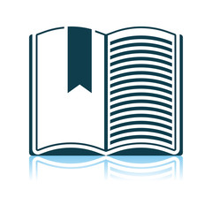 Open Book With Bookmark Icon