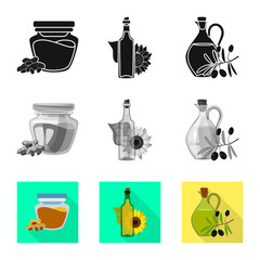 Vector illustration of healthy  and vegetable  icon. Collection of healthy  and agriculture stock symbol for web.