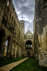 The ruins of Jumieges Abbey are an impressive tourist attraction in Normandy, France