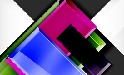 Bright colorful square shape blocks geometrical background