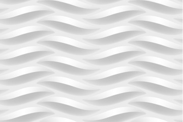 Abstract white wavy 3d texture background.  Seamless texture.  