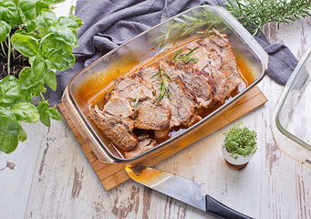 Roasted pork with herbs