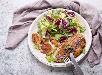 roasted chicken breast with lettuce