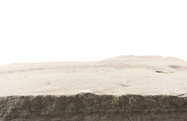 Sandstone front Empty space blurred on white background.