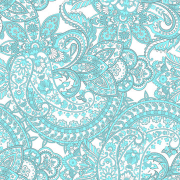 Vintage floral seamless paisley pattern. Seamless  vector design.