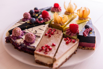 vegan raw cake selection 