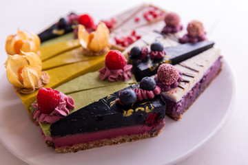 vegan raw cake selection 